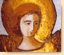 Détail d'un ange peint par Agnès